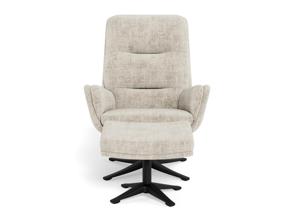 RELAXSESSELSET in Metall, Textil Schwarz, Beige  - Beige/Schwarz, MODERN, Textil/Metall (73/95,5/91cm) - Livetastic