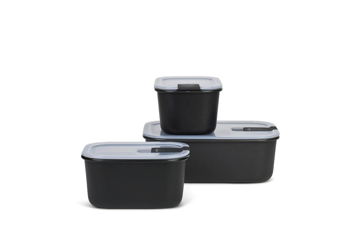 SADA KRABIČEK NA POTRAVINY  plast  - černá/průhledné, Konvenční, plast - Mepal