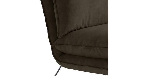 SESSEL in Velours Braun  - Schwarz/Braun, Design, Textil/Metall (72/84/90cm) - Hom`in