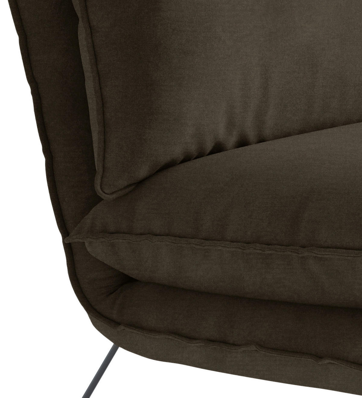 SESSEL in Velours Braun  - Schwarz/Braun, Design, Textil/Metall (72/84/90cm) - Hom`in