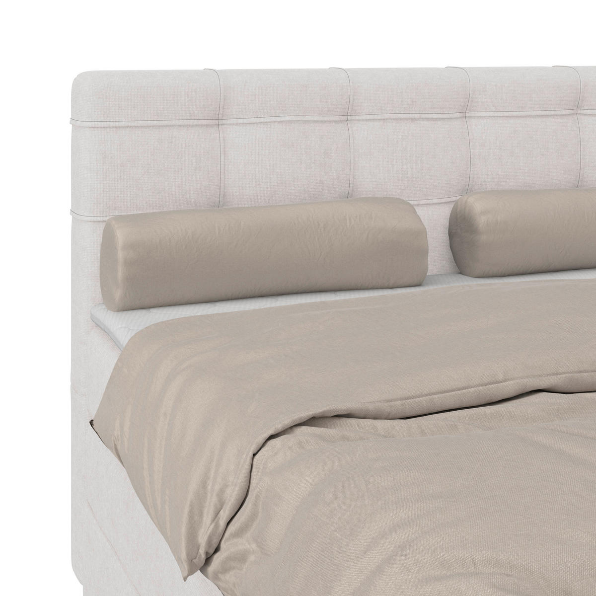 BOXSPRINGBETT 140/200 cm,  in Champagner, H3 = fest  - Champagner/Schwarz, KONVENTIONELL, Kunststoff/Textil (140/200cm)