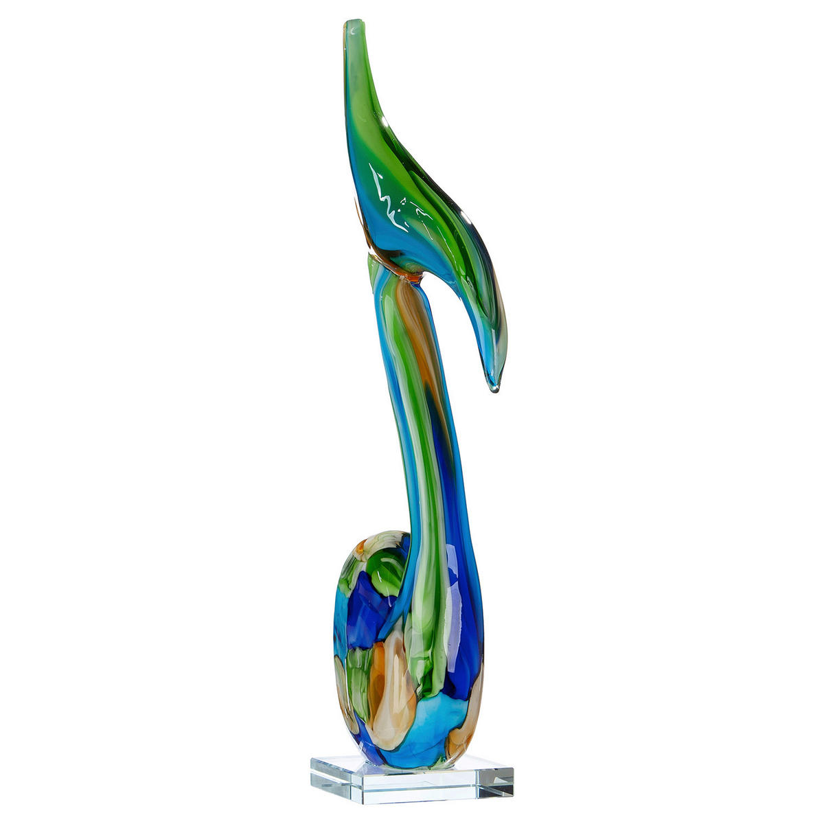 SKULPTUR - Blau/Braun, Basics, Glas (23/50/10cm)