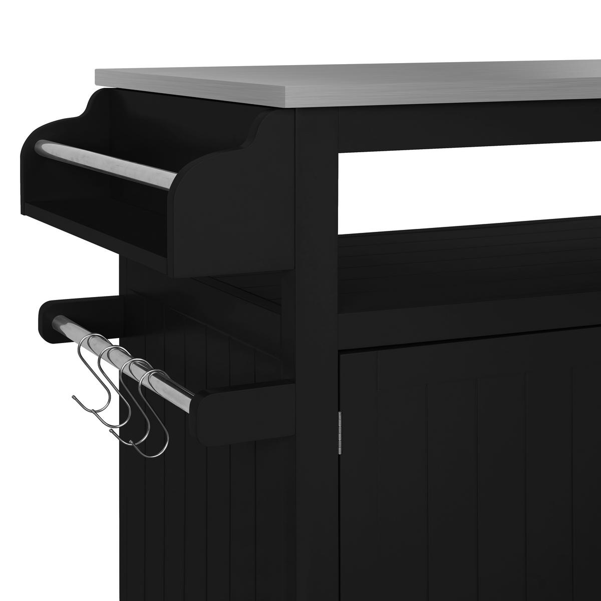 KÜCHENINSEL   in Schwarz, Edelstahlfarben  - Edelstahlfarben/Silberfarben, Basics, Holzwerkstoff/Metall (110/127/89/53cm) - MID.YOU