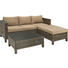 LOUNGEGARNITUR Textilgeflecht Kunststoffgeflecht Stahl - Taupe/Braun, Design, Glas/Kunststoff - Ambia Garden LOUNGEGARNITUR Textilgeflecht Kunststoffgeflecht Stahl - Taupe/Braun, Design, Glas/Kunststoff - Ambia Garden