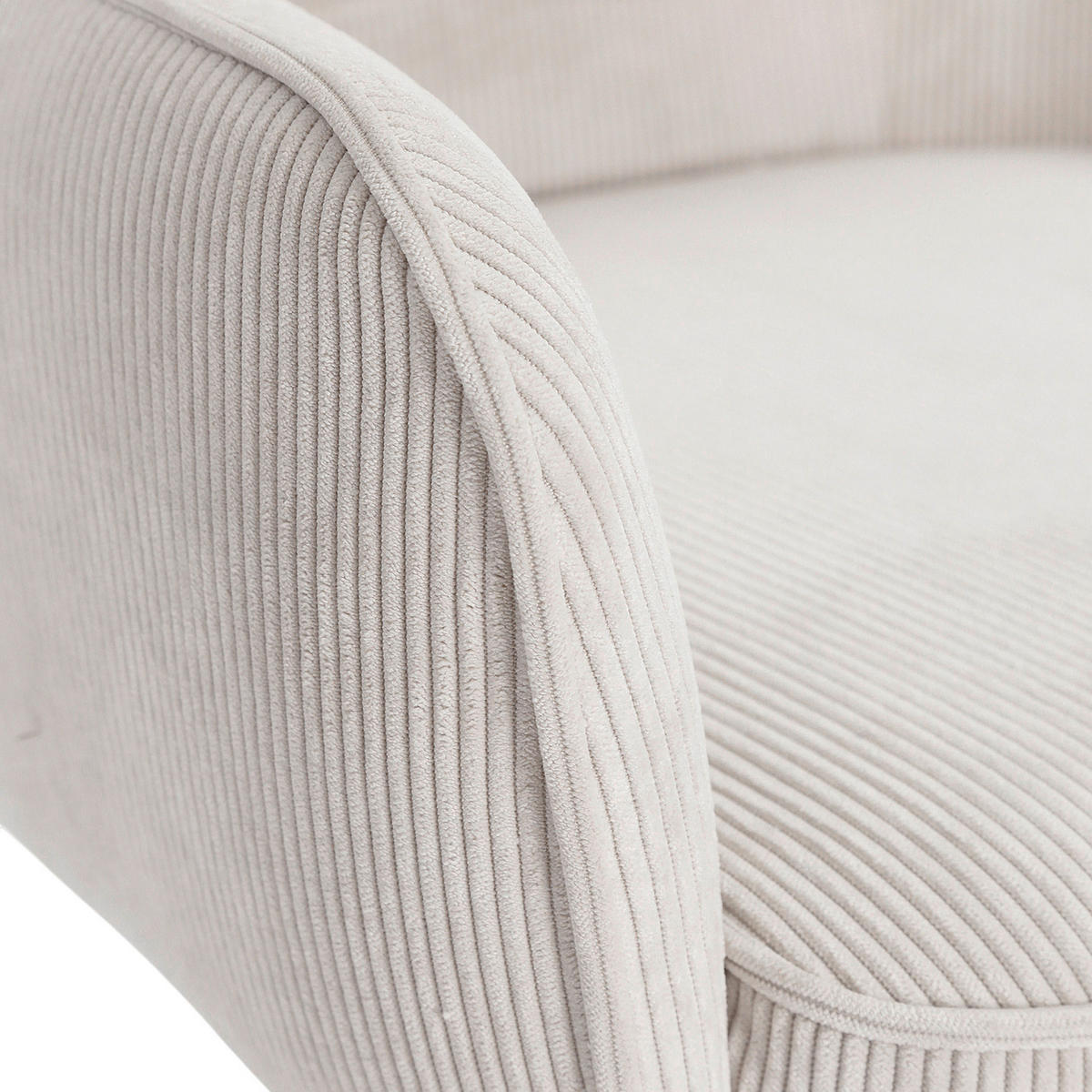 ARMLEHNSTUHL  Stoffauswahl, Sitzfläche 360° drehbar, automatische Rückholfunktion Cord  - Beige/Creme, Design, Textil/Metall (60/95/62cm) - Novel