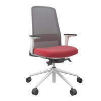 DREHSTUHL Grau, Rot, Weiß  - Rot/Weiß, MODERN, Kunststoff/Textil (70/103-115/70cm)