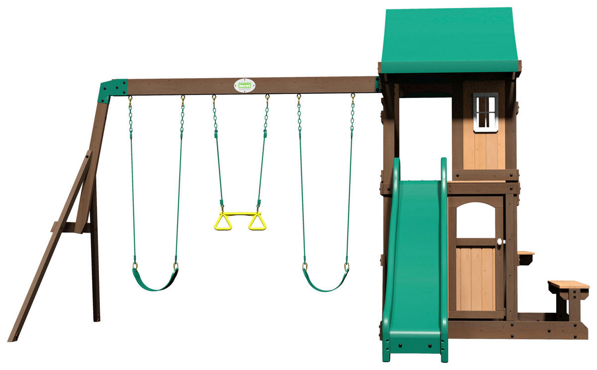 SPIELTURM 340/260/430 cm SPIELTURM LAKEWOOD  - Braun/Grün, Konventionell, Holz (340/260/430cm)