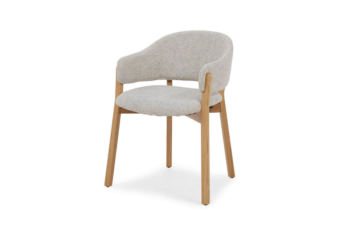 ARMLEHNSTUHL   Bouclé  Naturfarben  - Eichefarben/Naturfarben, Design, Holz/Textil (50/81/59cm) - Musterring