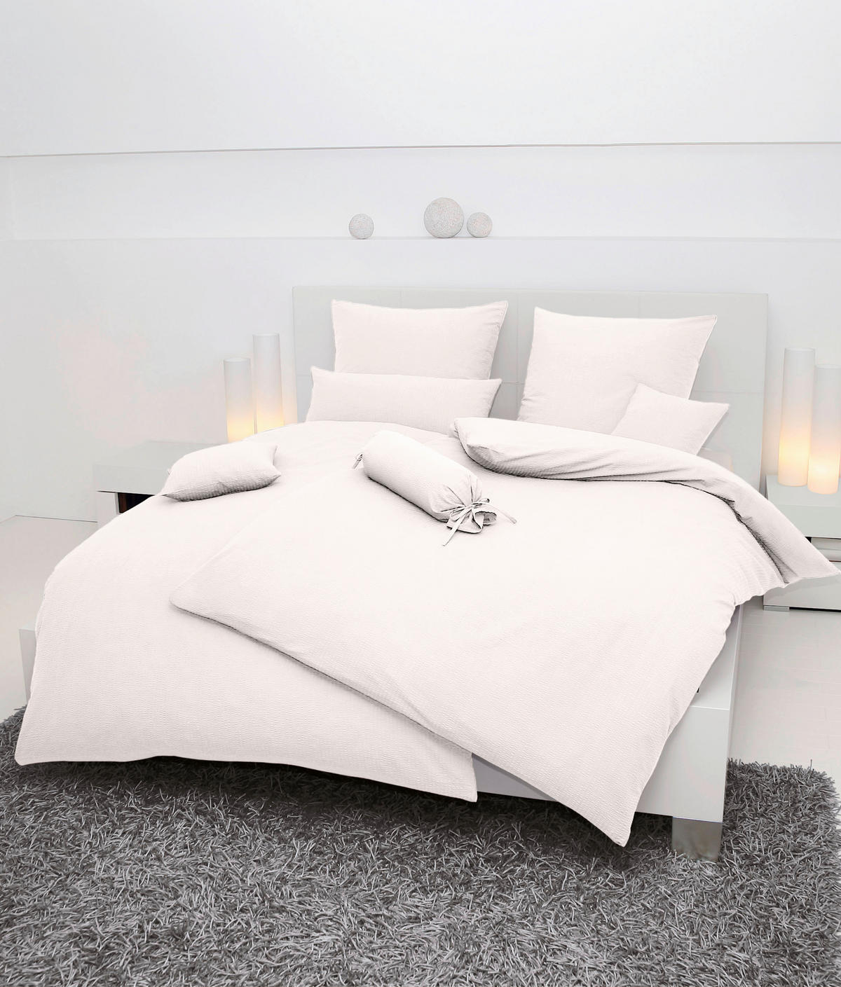 BETTWÄSCHE Seersucker 155/200 cm  - Ecru/Beige, Design, Textil (155/200cm) - Janine
