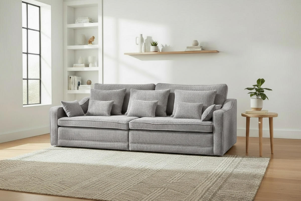 BIGSOFA Hellgrau  - Hellgrau, MODERN, Textil (276/71-92/137cm) - MID.YOU