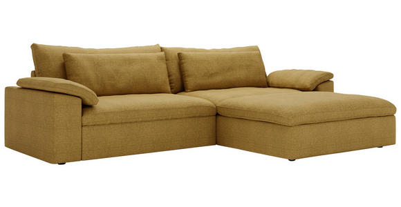 ECKSOFA  in Webstoff Currygelb  306/198 cm  - Currygelb/Schwarz, MODERN, Kunststoff/Textil (306/198cm) - Carryhome
