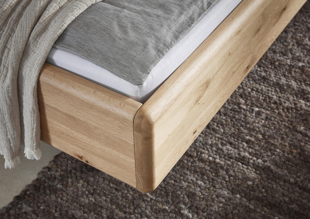 BETTANLAGE - Wildeiche/Bronzefarben, Natur, Glas/Holz (180/200cm) - Valnatura