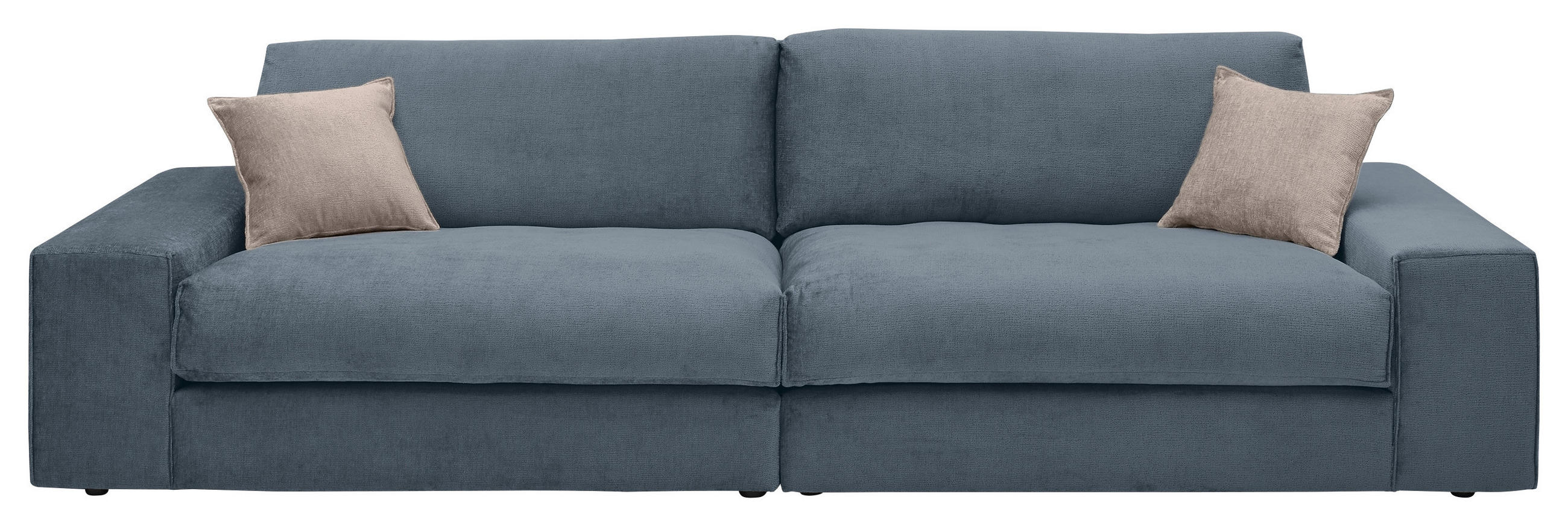 BIGSOFA Chenille Blau  - Blau/Beige, KONVENTIONELL, Kunststoff/Textil (300/81/120cm) - SetOne by Musterring