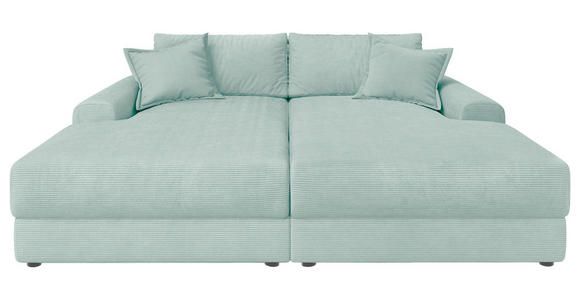 BIGSOFA Cord Salbeigrün  - Salbeigrün/Schwarz, MODERN, Kunststoff/Textil (234/93/190cm) - Carryhome