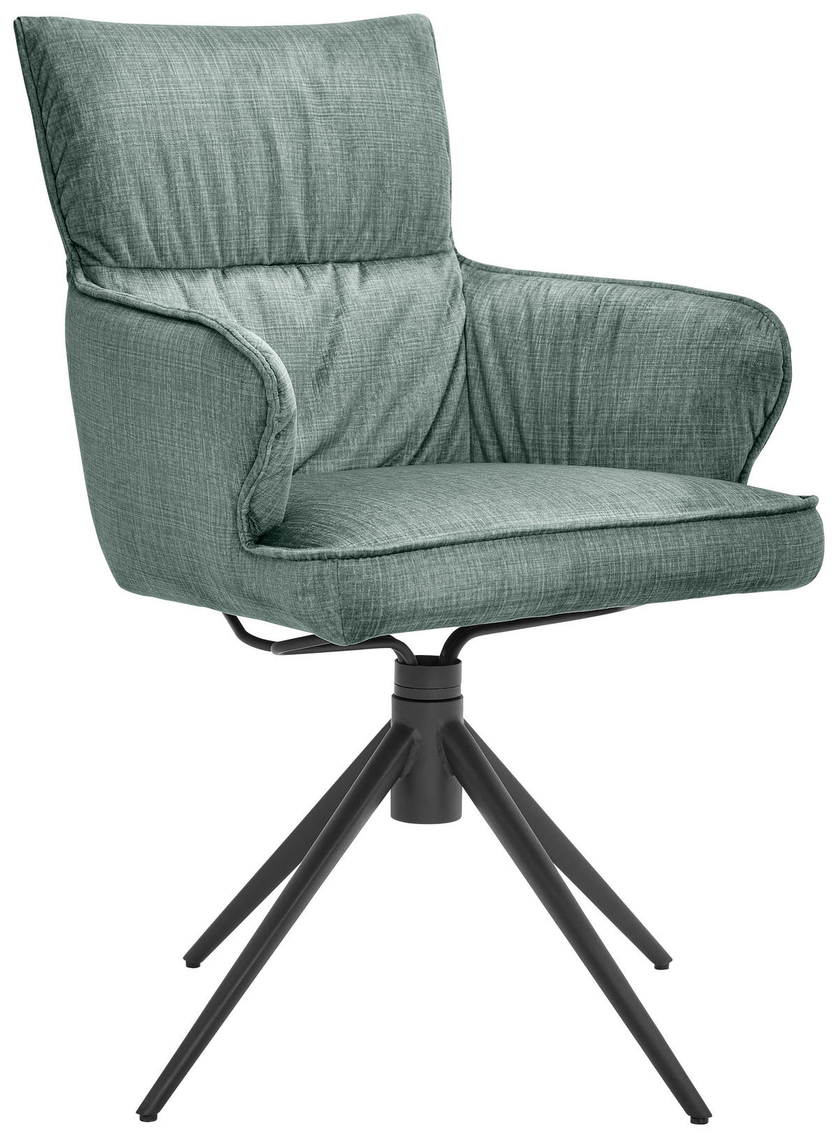 ARMLEHNSTUHL  in Eisen Velours  - Salbeigrün/Schwarz, Design, Textil/Metall (58/91/62cm) - Dieter Knoll