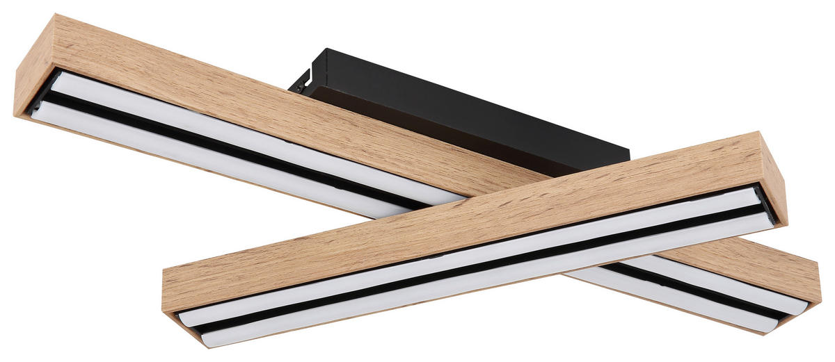 LED-DECKENLEUCHTE 51,5/36,5/11 cm   - Opal/Schwarz, Basics, Kunststoff/Metall (51,5/36,5/11cm) - Globo