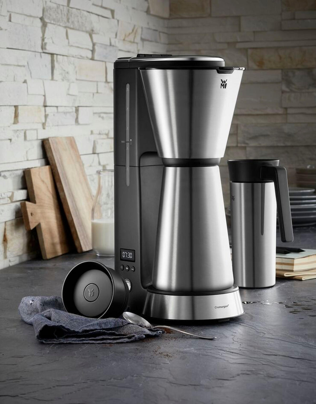 THERMO-KAFFEEMASCHINE Küchenminis  - Silberfarben/Schwarz, Basics, Metall - WMF