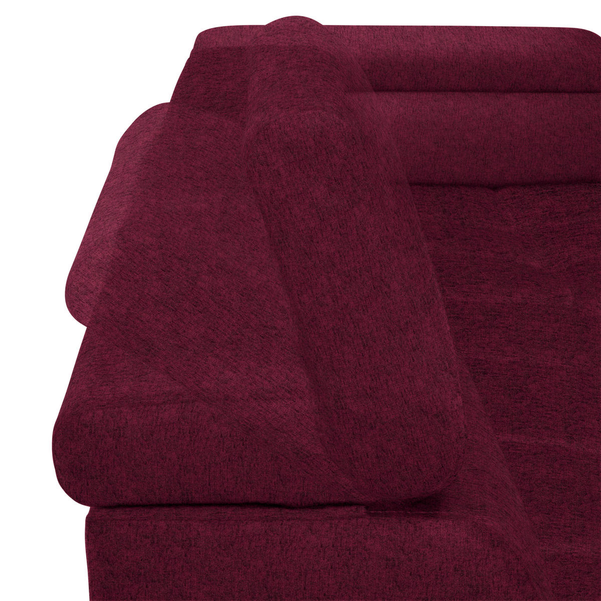 ECKSOFA Bordeaux Samt, Webstoff  - Bordeaux/Schwarz, Design, Textil/Metall (270/177cm) - Welnova