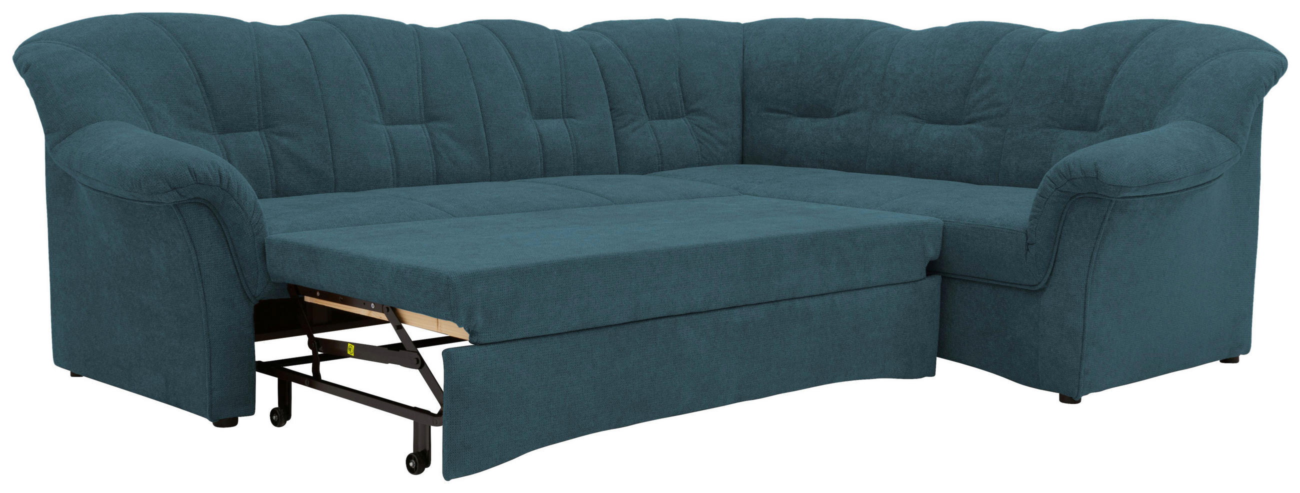 ECKSCHLAFSOFA Petrol Mikrofaser  - Petrol/Schwarz, KONVENTIONELL, Kunststoff/Textil (243/192cm) - MID.YOU