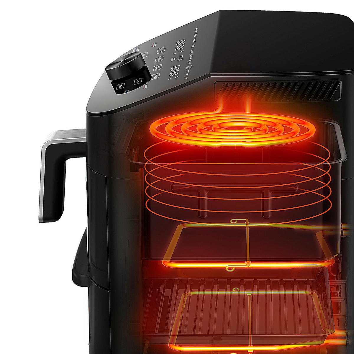 HEIßLUFTFRITTEUSE Airfryer MAD1100DADK 6,4 + 4,4 L  - Silberfarben/Schwarz, Basics, Kunststoff/Metall (42,5/40,5/32,5cm) - Midea