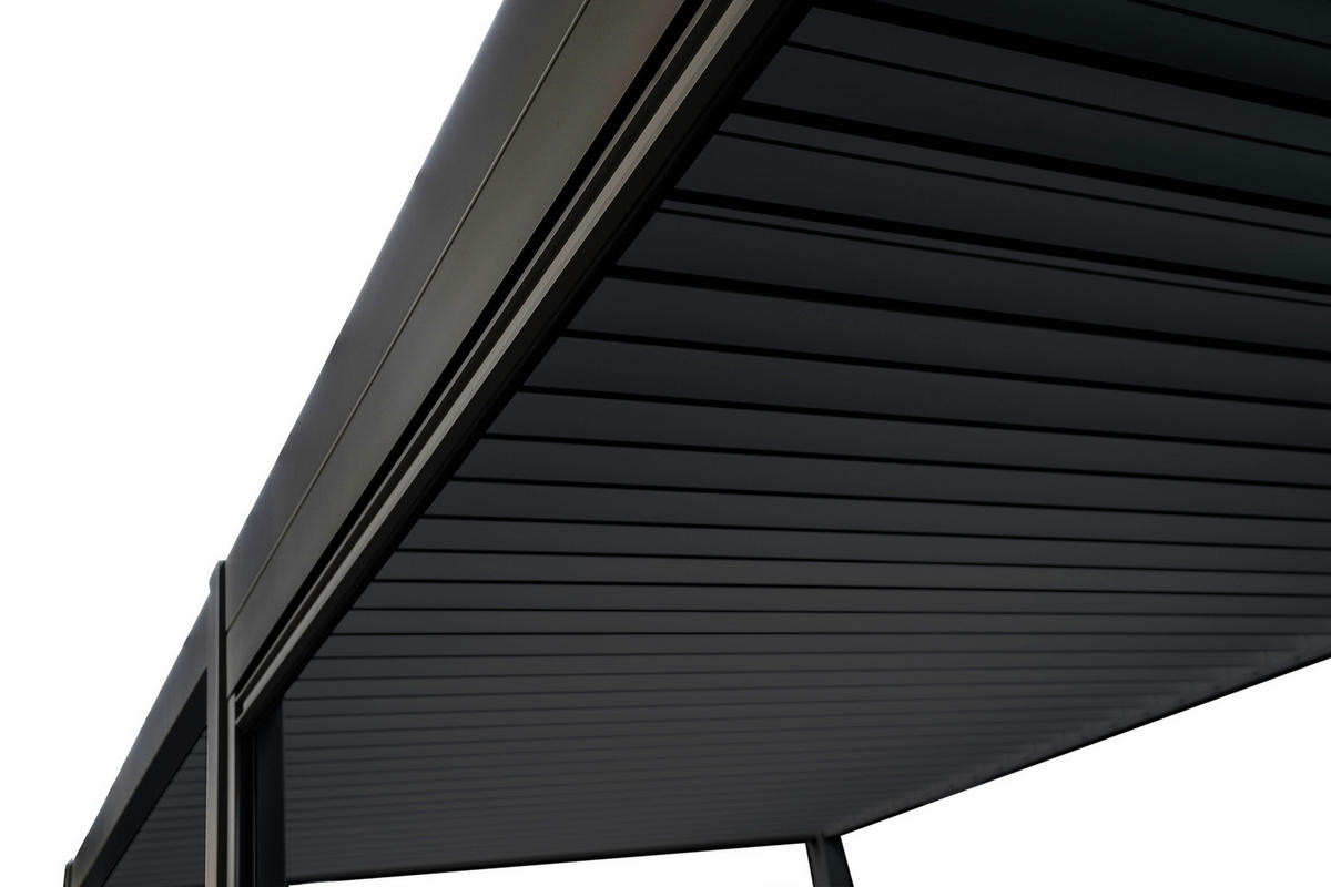 PERGOLA-ROLLO - Anthrazit/Grau, Modern, Textil/Metall (400/250/10cm) - Gardenson