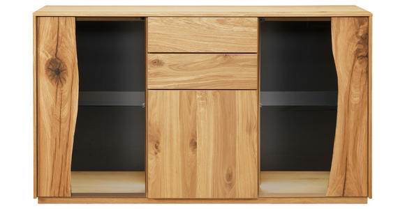 SIDEBOARD 137,7/79,3/43,8 cm  - Wildeiche/Grau, MODERN, Glas/Holz (137,7/79,3/43,8cm) - Moderano