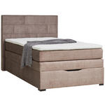 BOXSPRINGBETT 120/200 cm  in Taupe  - Taupe/Wengefarben, KONVENTIONELL, Holz/Textil (120/200cm) - Carryhome