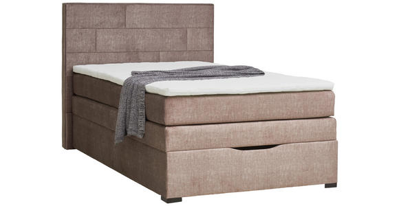 BOXSPRINGBETT 120/200 cm  in Taupe  - Taupe/Wengefarben, KONVENTIONELL, Holz/Textil (120/200cm) - Carryhome