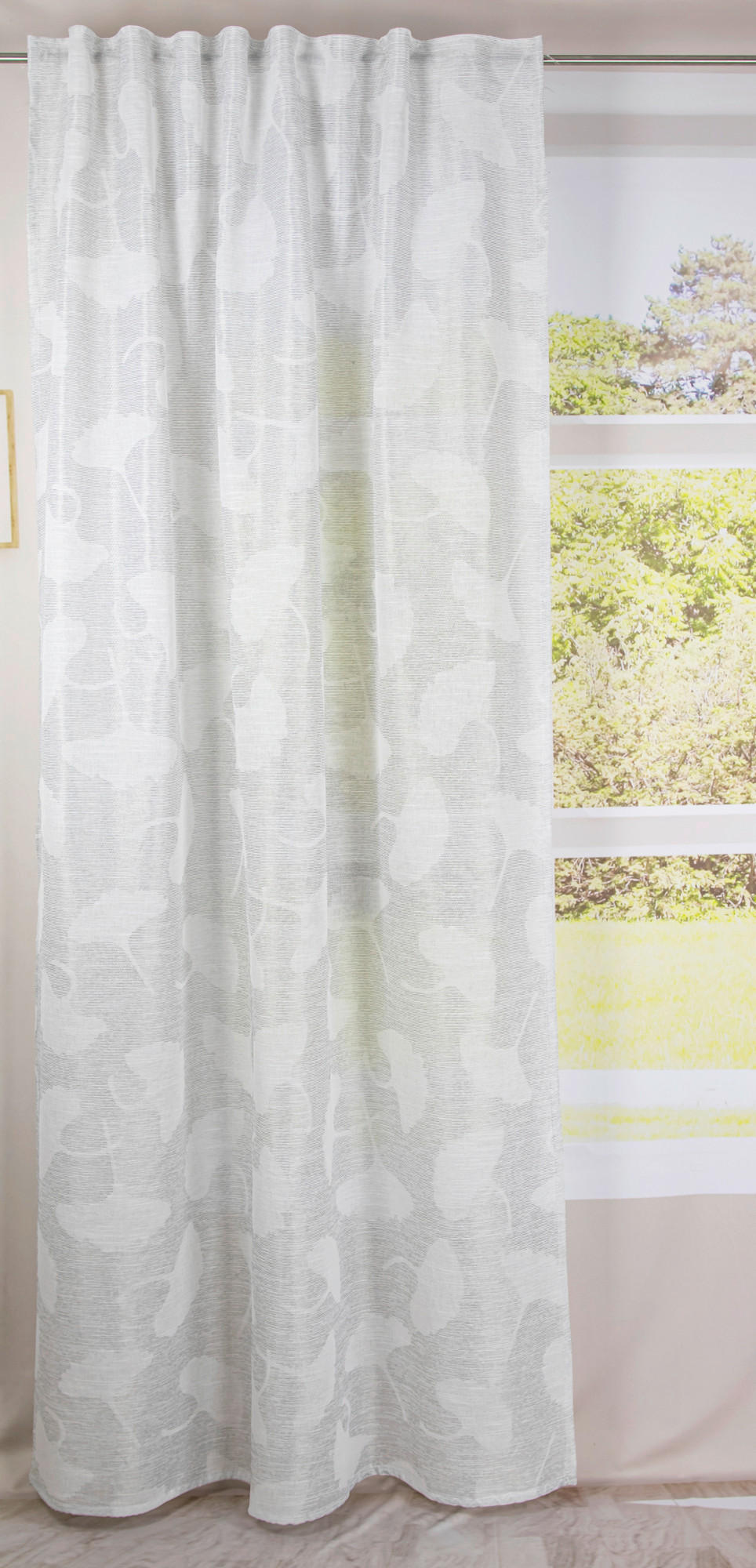 FERTIGVORHANG  halbtransparent   140/245 cm  - Weiß, Natur, Textil (140/245cm)