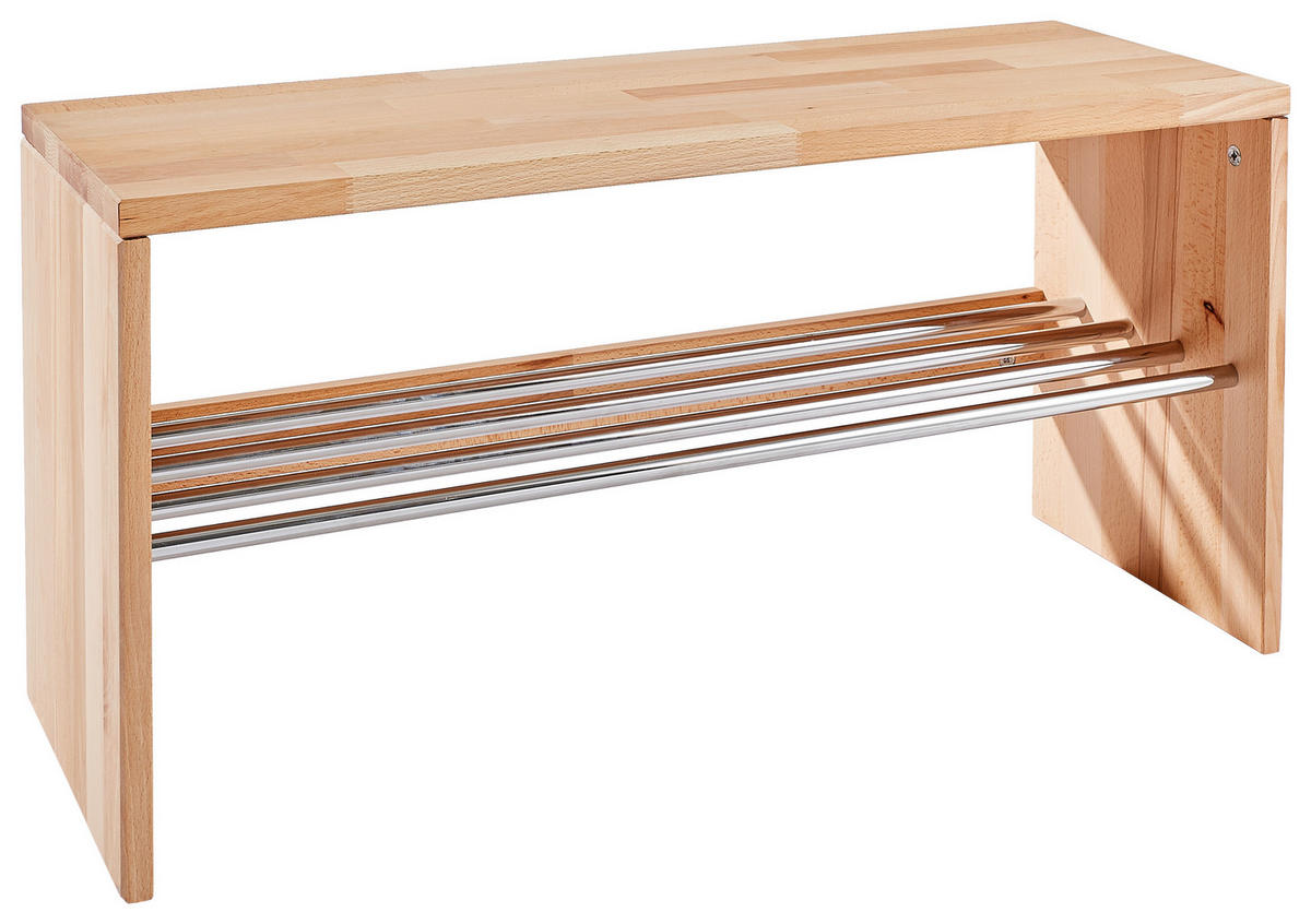 SCHUHBANK 81/40,5/30 cm  - Buchefarben, Natur, Holz/Metall (81/40,5/30cm) - Linea Natura