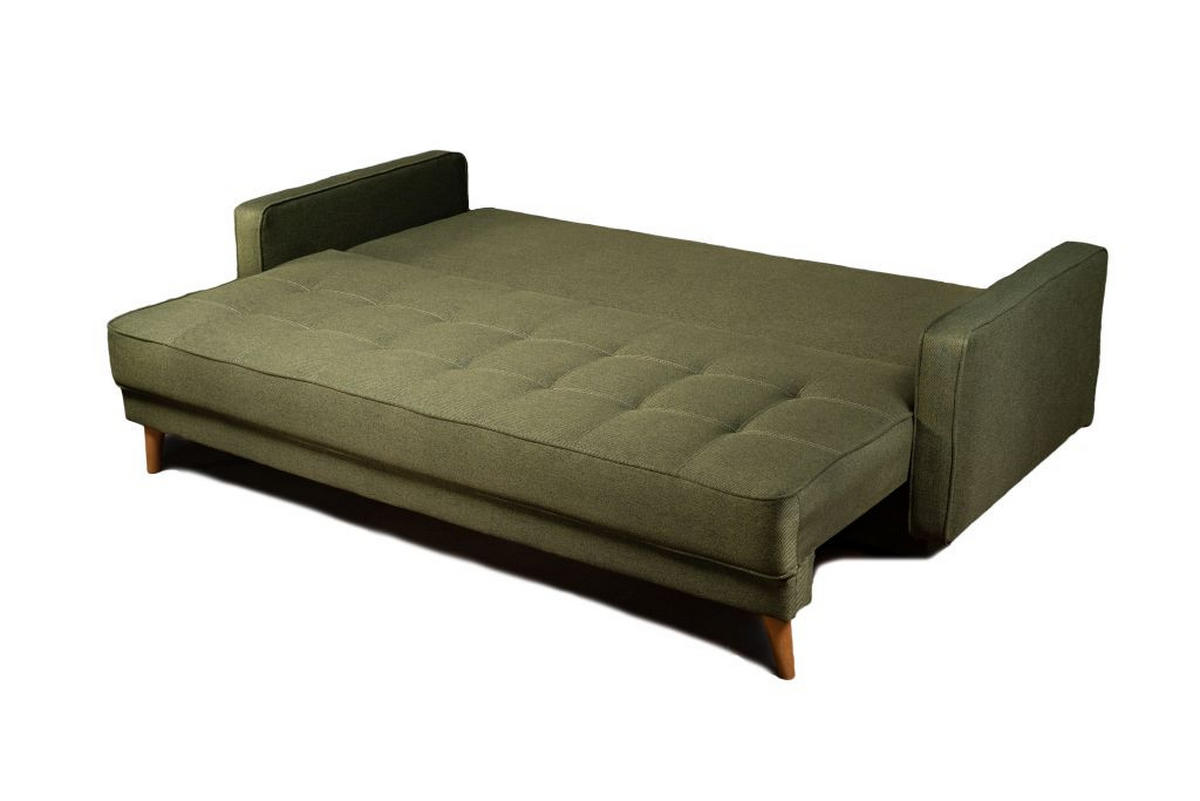 TROSJED tekstil  maslinasto zelena    - maslinasto zelena/boje bukve, Moderno, tekstil/drvo (208/74/100cm) - Hom`in