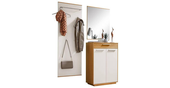 GARDEROBE 3-teilig in 145/195/37 cm - Eichefarben/Weiß, Design, Holz/Holzwerkstoff (145/195/37cm) - Novel