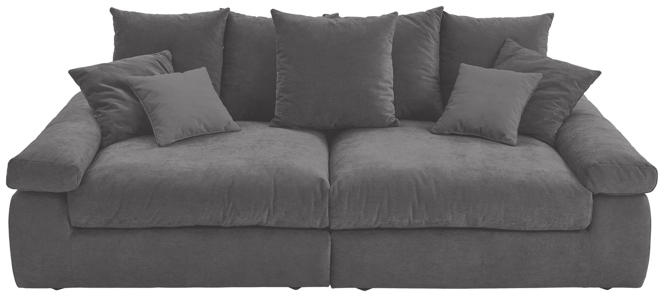 BIGSOFA Feincord Anthrazit  - Anthrazit/Schwarz, Design, Kunststoff/Textil (260/90/140cm) - Carryhome