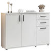 Sideboard Basel BC 1040  in 120/84/35 cm  - Schwarz/Weiß, Design, Holzwerkstoff/Kunststoff (120/84/35cm) - Livetastic