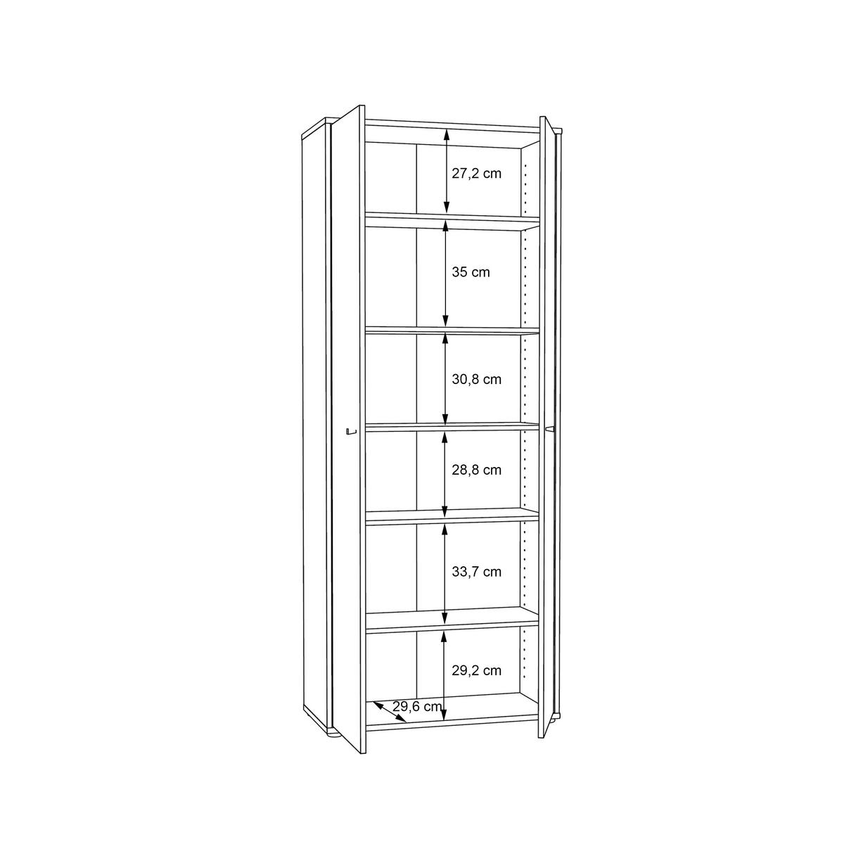 DREHTÜRENSCHRANK in Sonoma Eiche  - Alufarben/Sonoma Eiche, Design, Holzwerkstoff/Kunststoff (73,7/197,5/34,8cm)