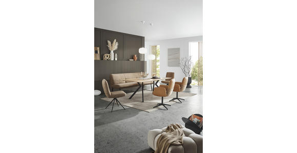 STUHL - Rostfarben/Cognac, Design, Textil/Metall (50/93/69cm) - Dieter Knoll