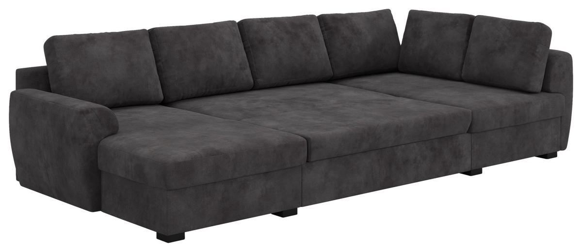 SJEDEĆA GARNITURA tekstil  crna   - crna, Trend, tekstil/plastika (154/327/86cm) - MID.YOU