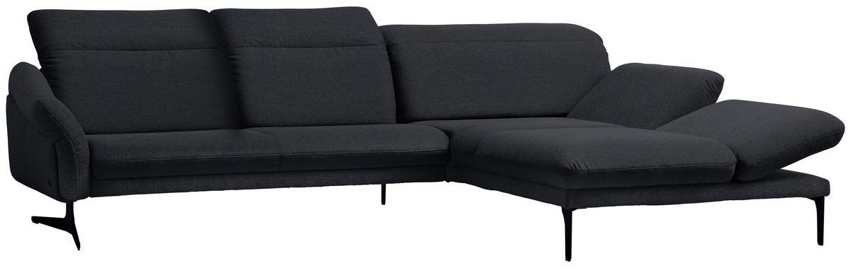 ECKSOFA in Webstoff Dunkelblau  - Anthrazit/Dunkelblau, Design, Textil/Metall (299/203cm) - Himolla