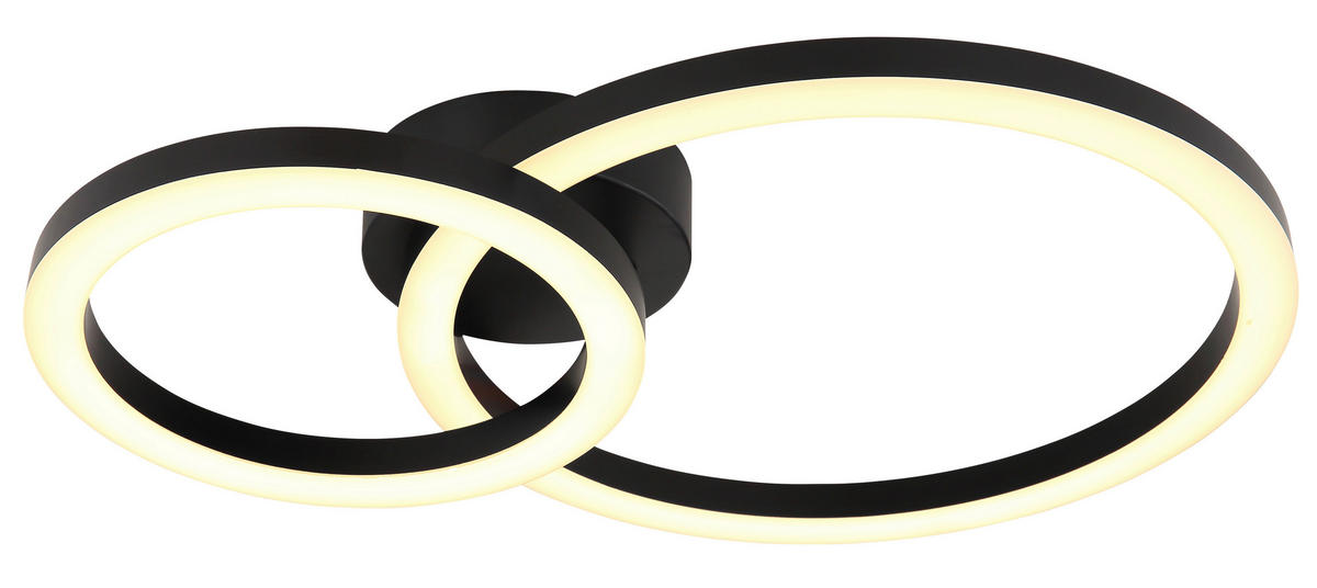 LED SVJETILJKA STROPNA  - crna/opalna, metal/plastika (42/30/7cm) - Globo