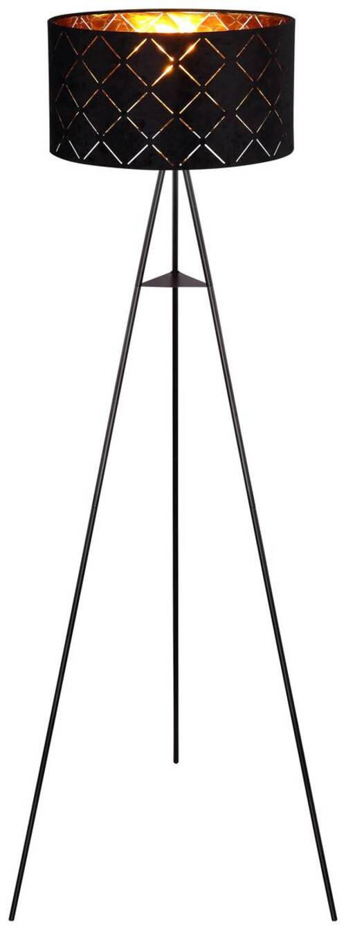 STEHLEUCHTE 69/149 cm    - Schwarz, Design, Textil/Metall (69/149cm) - Globo