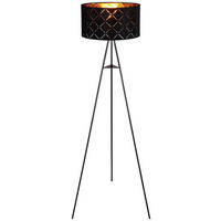 STEHLEUCHTE - Schwarz, Design, Textil/Metall (69/149cm) - Globo