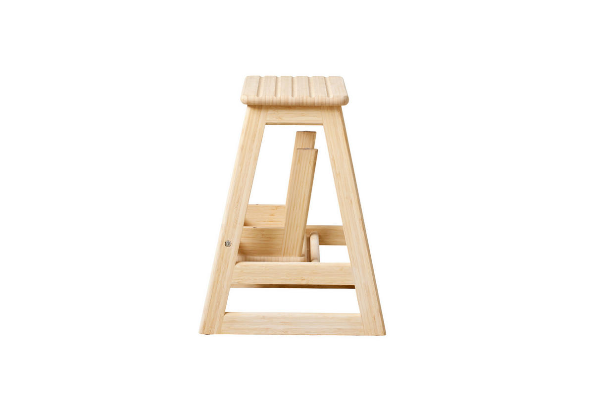 TRITTHOCKER SKALA  - Hellbraun, Natur, Holz (45,5/49/39cm) - Gardenson
