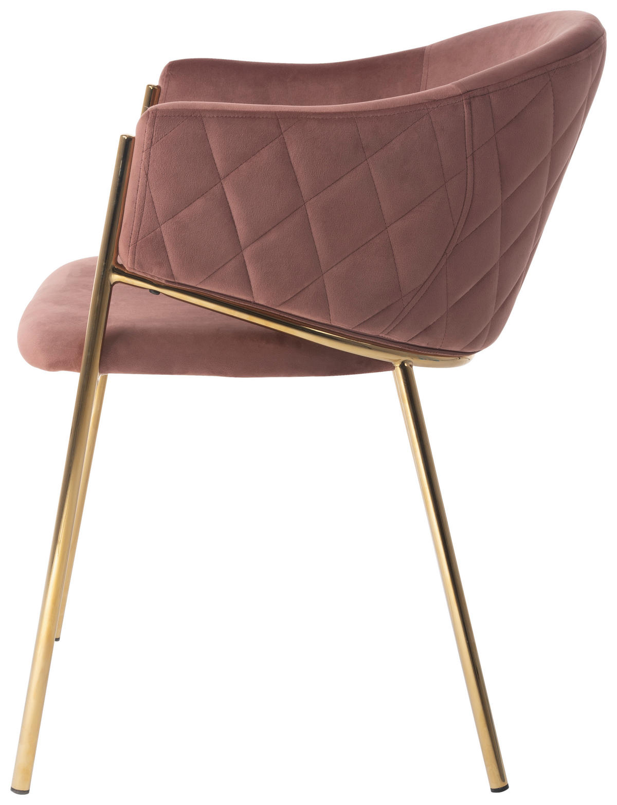 STOL MED ARMSTÖD sammet  - guldfärgad/rosa, Design, metall/textil (60/79/54cm) - Ambia Home