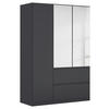DREHTÜRENSCHRANK 136/197/54 cm 3-türig Dunkelgrau  - Dunkelgrau/Grau, MODERN, Holzwerkstoff (136/197/54cm) - Rauch Möbel