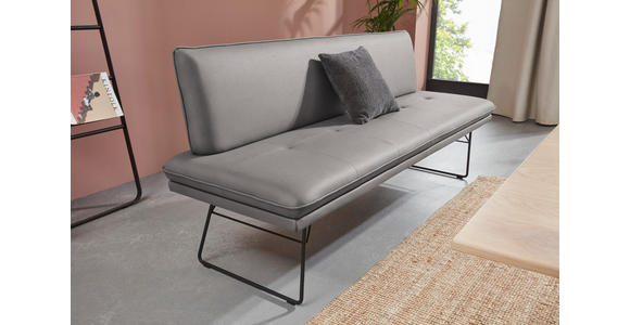 SITZBANK in Metall, Textil Grau, Schwarz  - Schwarz/Grau, Design, Textil/Metall (195/87/65cm) - Dieter Knoll