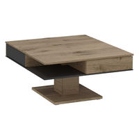 COUCHTISCH in Holz, Glas 90/90/46 cm  - Eichefarben/Anthrazit, Design, Glas/Holz (90/90/46cm) - Voglauer