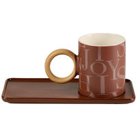 KAFFEEBECHER  350 ml   - Braun, LIFESTYLE, Keramik (11/23cm) - Novel