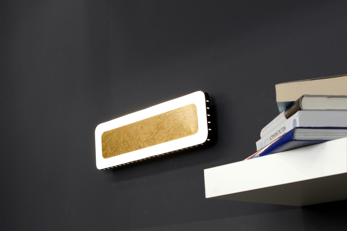 LED-WANDLEUCHTE 40/12/4,5 cm   - Goldfarben/Schwarz, Design, Metall (40/12/4,5cm)