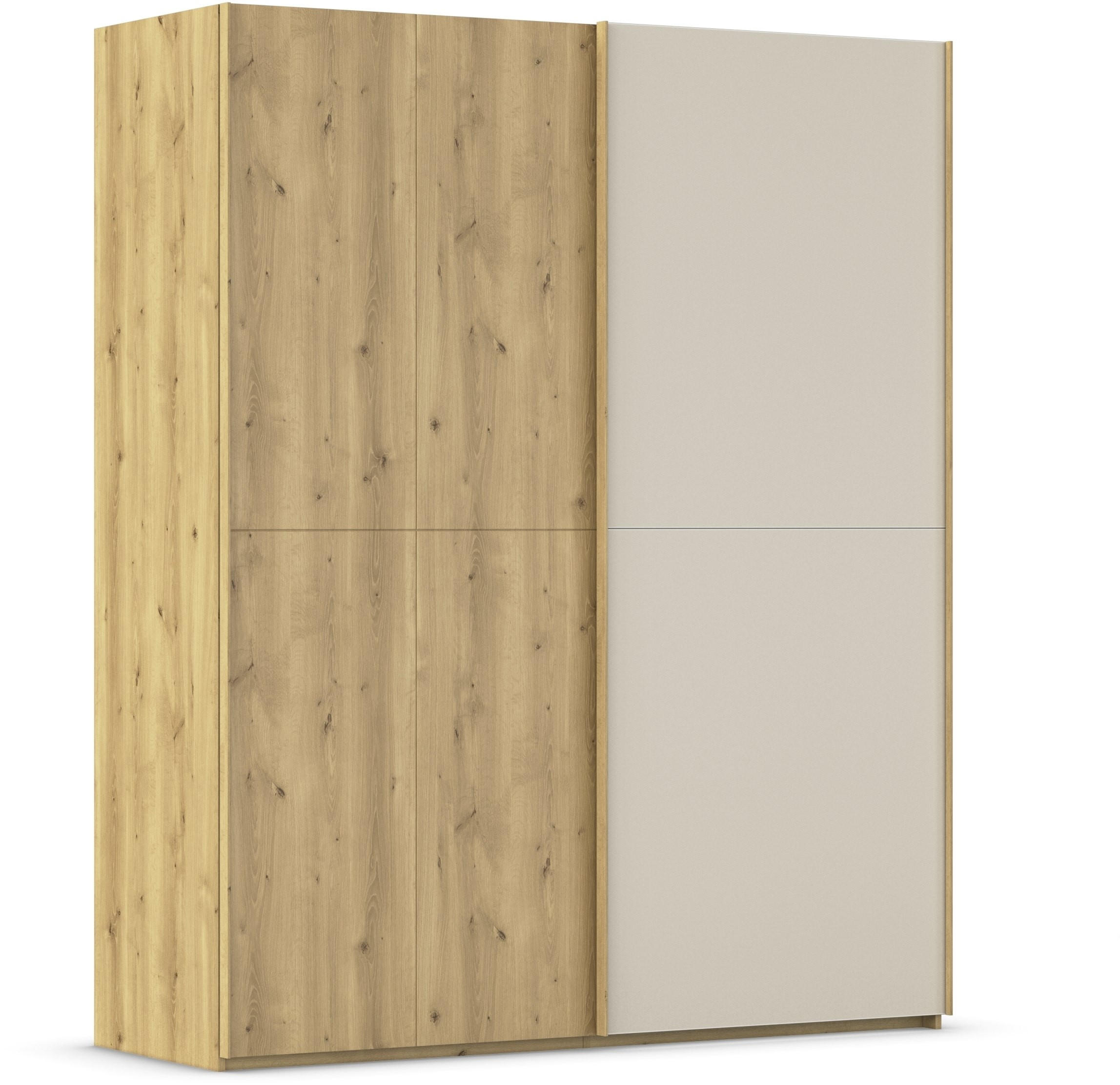 SCHWEBETÜRENSCHRANK 180/223/68 cm 2-türig Eichefarben, Champagner  - Champagner/Eichefarben, Design, Glas/Holz (180/223/68cm) - Novel