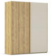 SCHWEBETÜRENSCHRANK 180/223/68 cm 2-türig Eichefarben, Champagner  - Champagner/Eichefarben, Design, Glas/Holz (180/223/68cm) - Novel